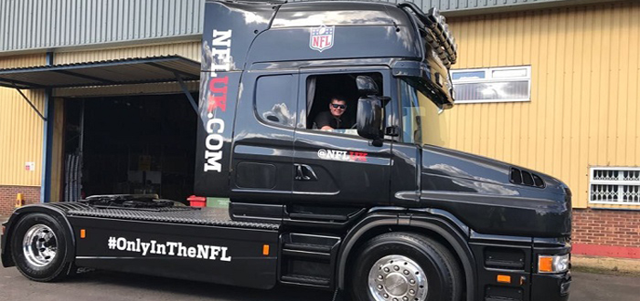 WMB Logistics Supply Scania for NFL 2017 at Wembley.
